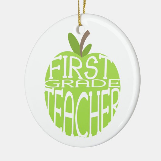 一学年の先生の緑のAppleのオーナメント セラミックオーナメント (左)