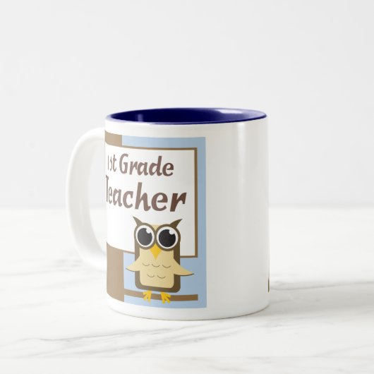 一学年の学校教師のマグ ツートーンマグカップ (正面左)