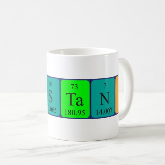 一定した周期表の名前のマグ コーヒーマグカップ (正面右)