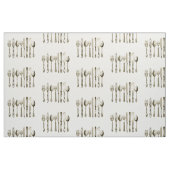 一定の生地を食事するヴィンテージの食事用器具類 ファブリック (ファットクウォーター)