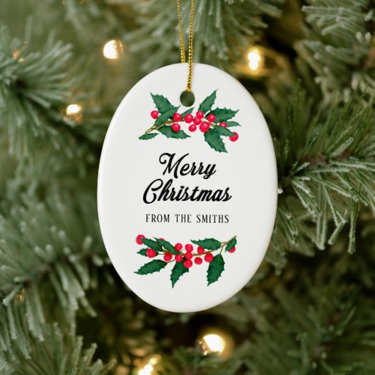 一家の聖降誕祭を祝う セラミックオーナメント (ツリー)