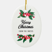 一家の聖降誕祭を祝う セラミックオーナメント (正面)