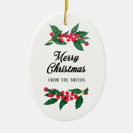 一家の聖降誕祭を祝う セラミックオーナメント