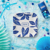 一対のイニシャルをもつ青葉陶器 ペーパープレート (パーティー)