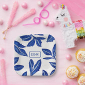 一対のイニシャルをもつ青葉陶器 ペーパープレート (パーティー)