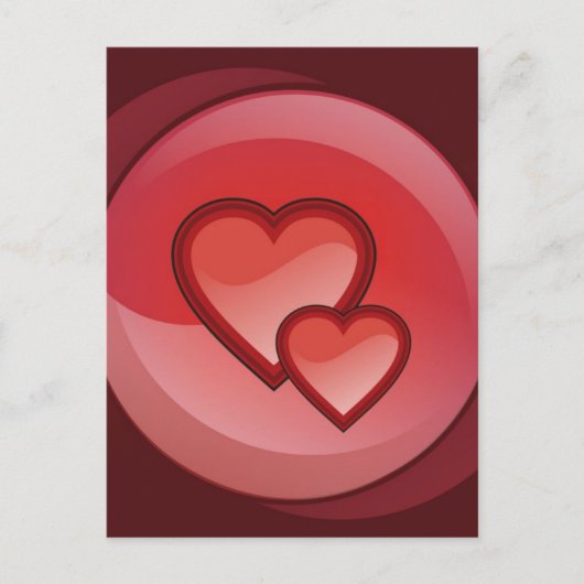 一対のハート ポストカード (正面)