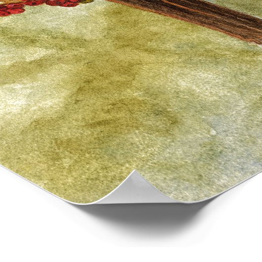 一対の深紅色 ポスター (角)