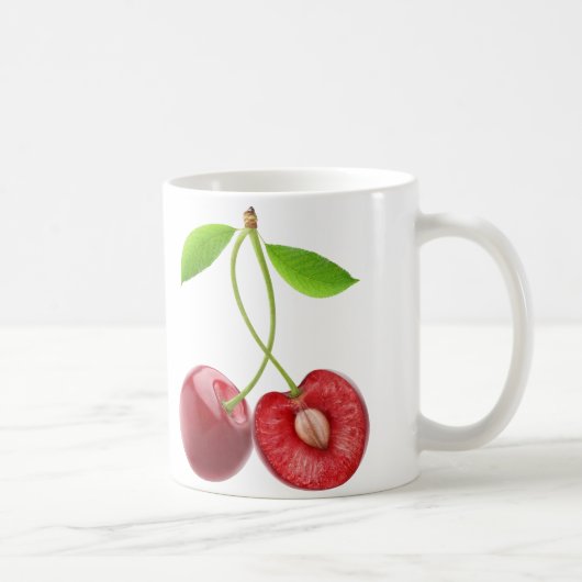 一対の甘いさくらんぼ コーヒーマグカップ (右)