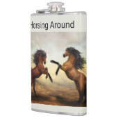 一対の野生の馬のフラスコ フラスク (左)