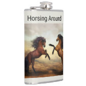 一対の野生の馬のフラスコ フラスク (右)