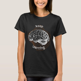 一層学ぶ大胆な黒Tシャツ Tシャツ