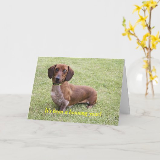 一年が過ぎた カード (黄色い花)