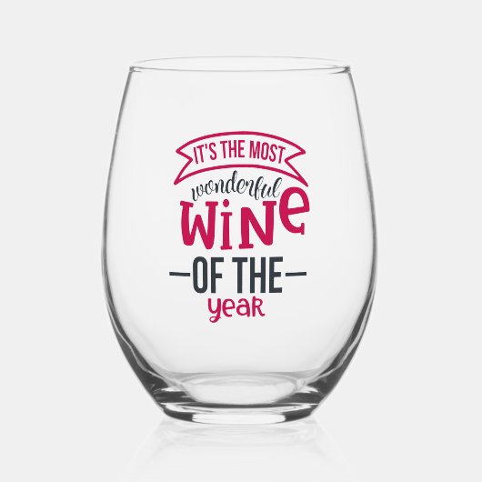 一年で一番素晴らしいワインだ ステムなしワイングラス (正面)