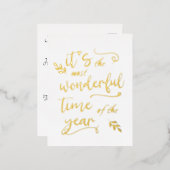 一年で最も素晴らしい時期だシンプルよ 箔シーズンポストカード (正面/裏面)