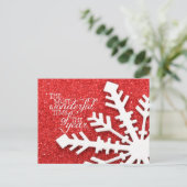 一年で最も素晴らしい時期の赤いクリスマス シーズンポストカード (スタンド正面)