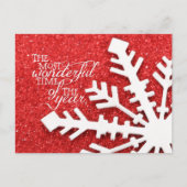 一年で最も素晴らしい時期の赤いクリスマス シーズンポストカード (正面)