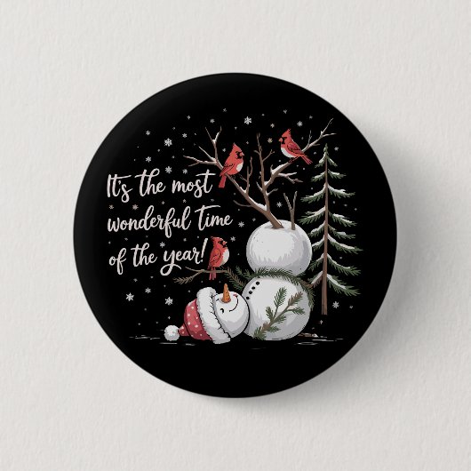 一年で最も素晴らしい時期 雪だるま 缶バッジ (正面)