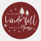 一年で最も素晴らしい時赤と白間 ラウンドシール (正面)