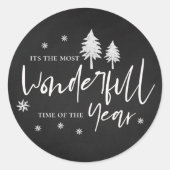 一年で最も素晴らしい時間の白黒 ラウンドシール (正面)