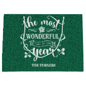 一年で最も素晴らしい時間グリーンモノグラム ラージペーパーバッグ (正面)