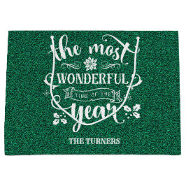 一年で最も素晴らしい時間グリーンモノグラム ラージペーパーバッグ