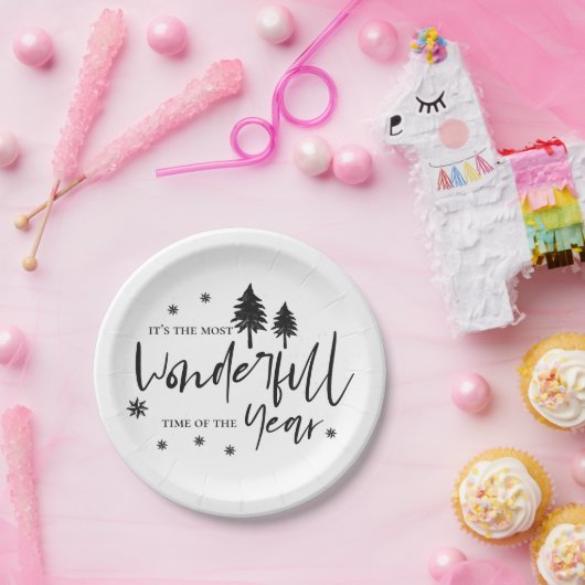 一年で最も素晴らしい時間ブラッククリスマス ペーパープレート (パーティー)