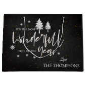 一年で最も素晴らしい時間ブラッククリスマス ラージペーパーバッグ (正面)