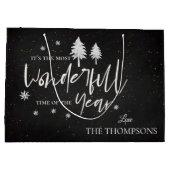 一年で最も素晴らしい時間ブラッククリスマス ラージペーパーバッグ (裏面)