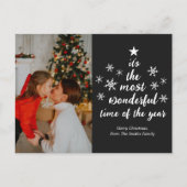 一年で最も素晴らしい時間ブラックスクリプト写真 シーズンポストカード (正面)