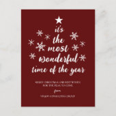 一年で最も素晴らしい時間レッドスクリプトビジネス シーズンポストカード (正面)
