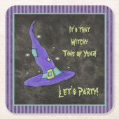 一年の中で最も機知に富んだハロウィーン スクエアペーパーコースター (正面)