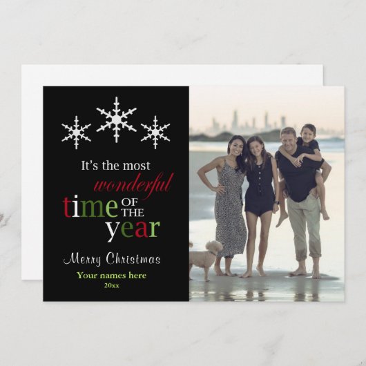 一年の中で最も素晴らしいクリスマス シーズンカード (正面/裏面)