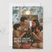 「一年の思い出」ファミリー写真コラージュ クリスマスカード (裏面)