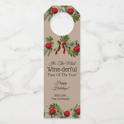 「一年の最も酒に酔う時パーソナライズされた間」 ボトルネックタグ (正面)