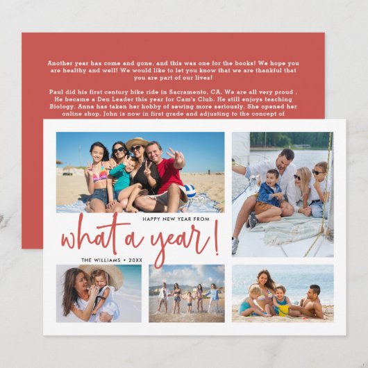 一年を振り返るフォトコラージュ 年間ベストショット シーズンカード (正面/裏面)