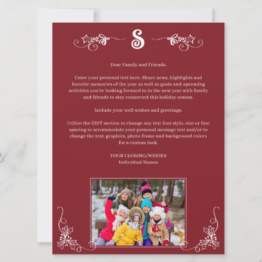 「一年を振り返る巨大な写真コラージュのキャプション」 シーズンカード (裏面)