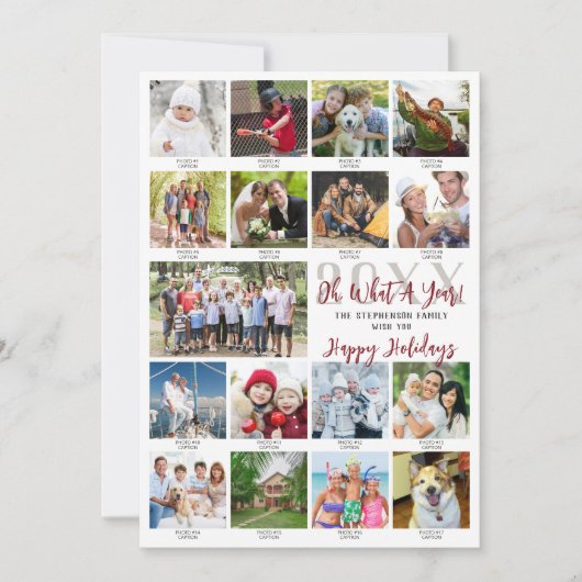 「一年を振り返る フォトコラージュ キャプション 今年もありがとう」 シーズンカード (正面)