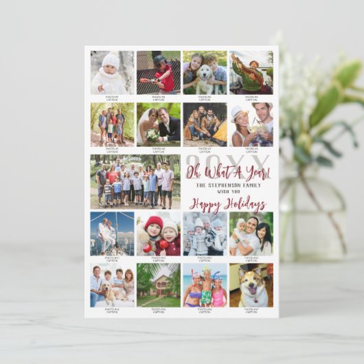 「一年を振り返る フォトコラージュ キャプション 今年もありがとう」 シーズンカード (スタンド正面)