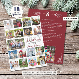 「一年を振り返る フォトコラージュ キャプション 今年もありがとう」 シーズンカード