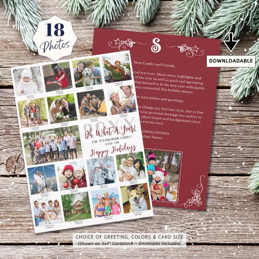 「一年を振り返る フォトコラージュ キャプション 今年もありがとう」 シーズンカード