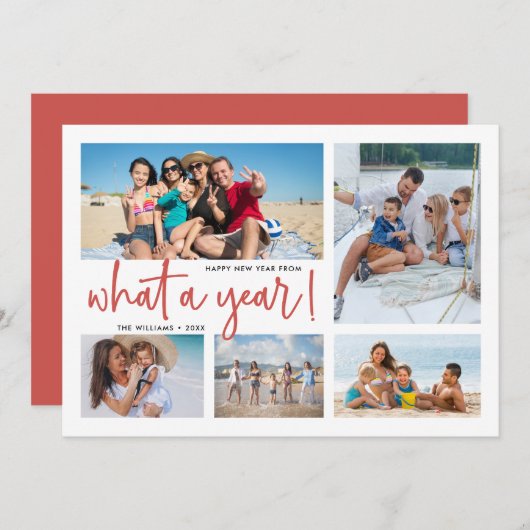 「一年を振り返る」写真コラージュ 年間総覧 シーズンカード (正面/裏面)