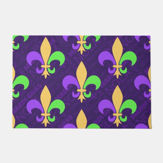 一年中ニュー・オーリンズの謝肉祭のパーティーの歓迎 ドアマット (正面)