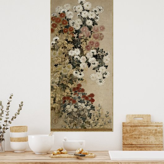 一年印章師による菊 ポスター (キッチン)