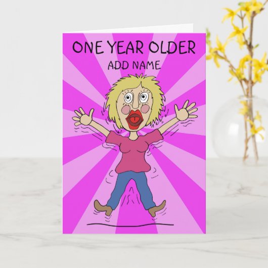 一年年をとった カード (黄色い花)