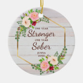 一年正月一パーソナライズされた強 セラミックオーナメント (正面)