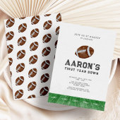 一年生のダウン、フットボール　ファーストバースデー 招待状