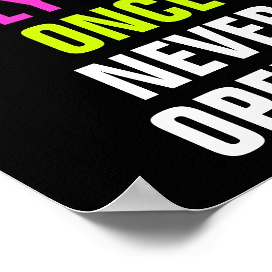 一度だけ使用された販売パラシュートを開いたことがない ポスター (角)