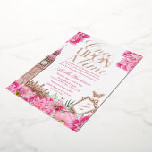 一度だけ時間にプリンセスの赤ちゃんシャワー 箔招待状 (回転した状態)