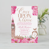 一度だけ時間にプリンセスの赤ちゃんシャワー 箔招待状 (立ち正面)