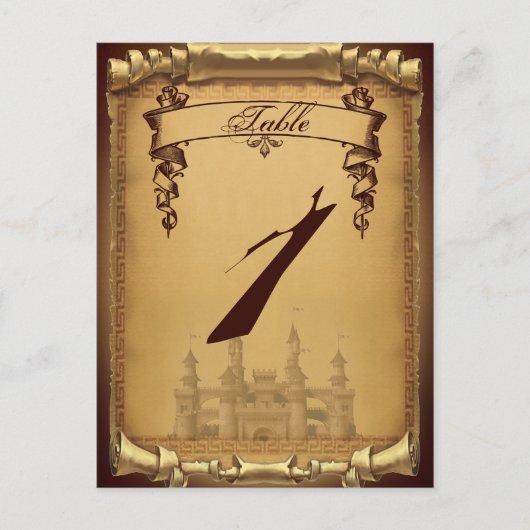 一度だけ時間のテーブ結婚ル番号 ポストカード (正面)